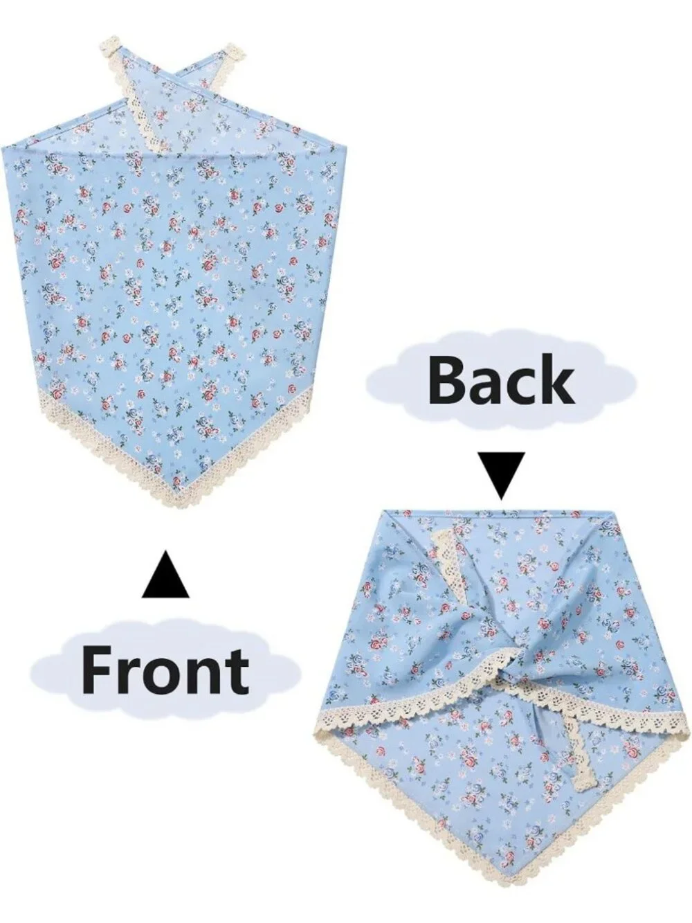 Stylish 3-Piece Triangle Hair Scarf Set for Women - Versatile Tie Back Headbands